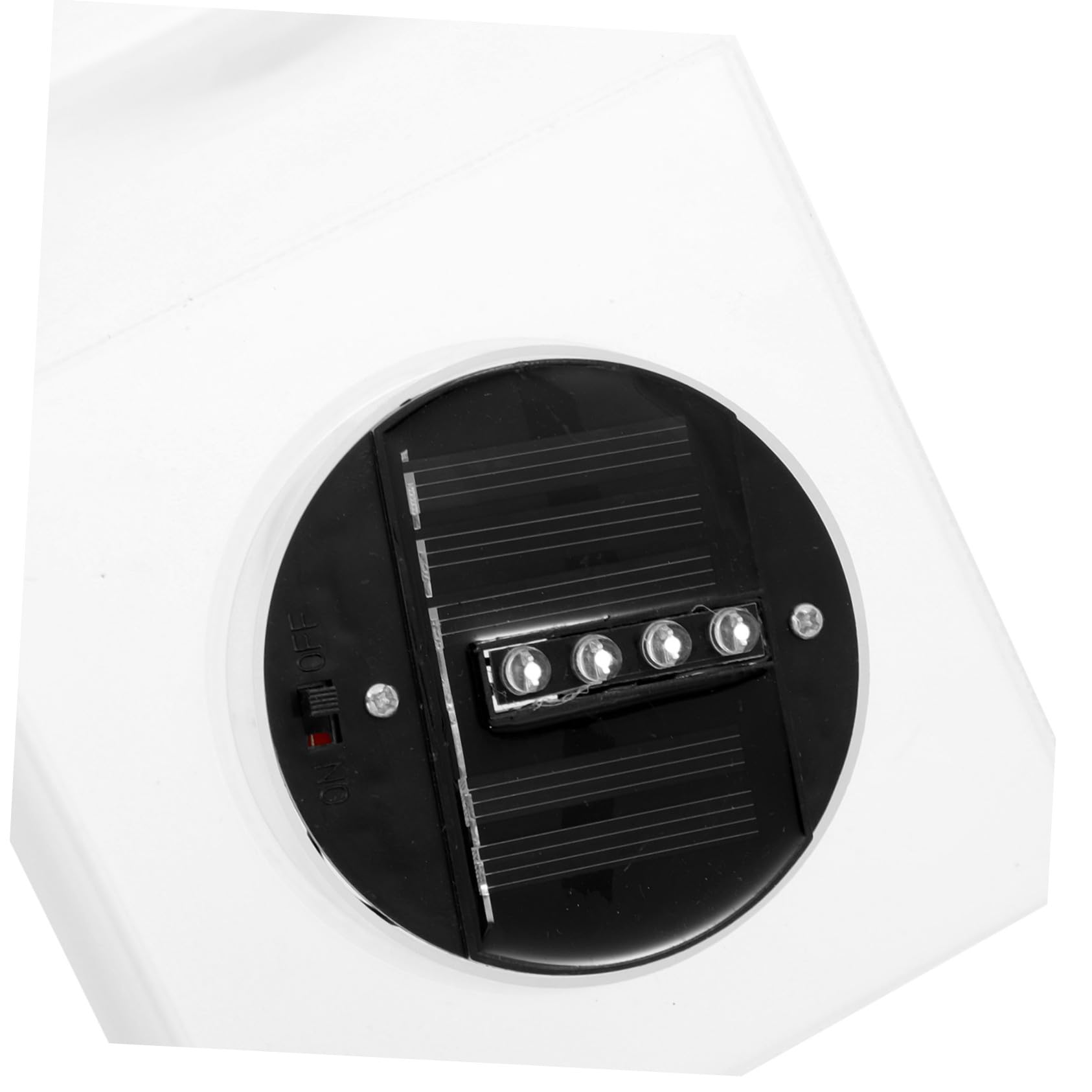 Baluue Vaso Quadrato Luminoso Luce Solare, Plastico 4 Led, Decorazione per Feste All'aperto e Aree Verdi, Luce Bianca Soffusa