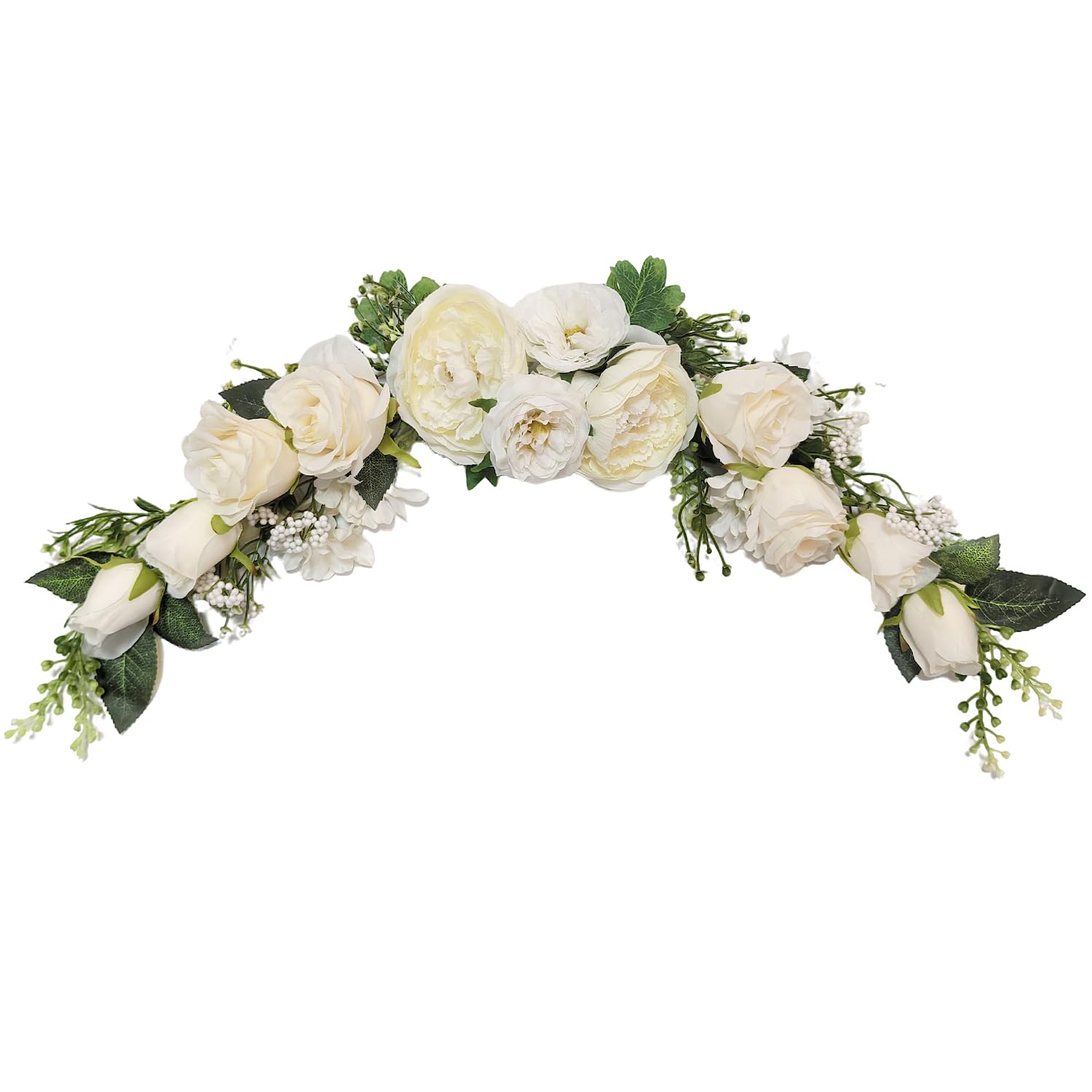 Fleur arche mariage ivoire de 60cm pour décoration murale et porte