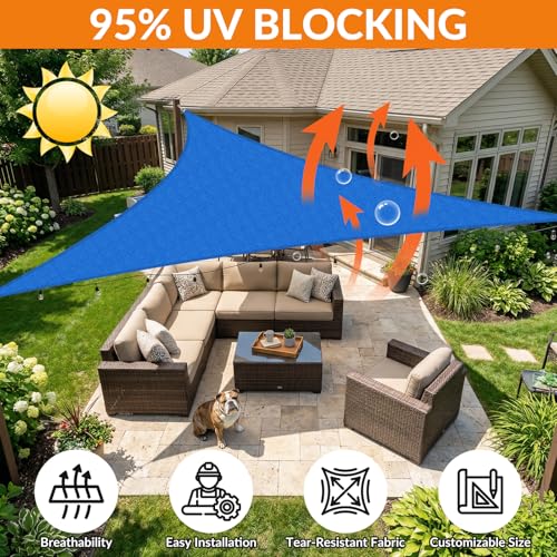Image of KANAGAWA 19'X29' Sun Shade Sail Blue Curved Square Customizable