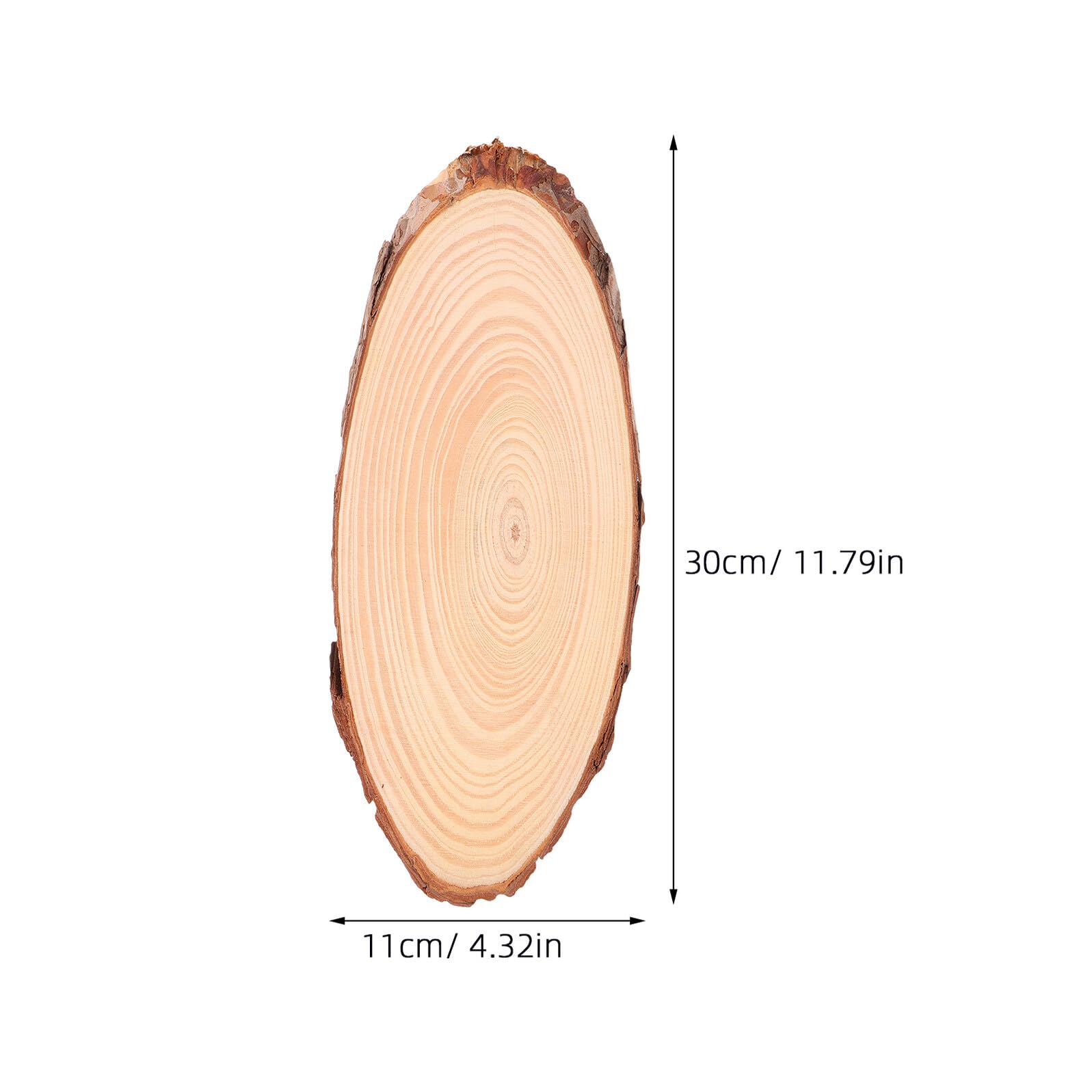 Rodajas de Madera Natural Ovaladas 10-12x30x1 Cm, 4 Unidades, sin Terminar para Manualidades, Decoración Rústica, Quemado de Madera y Proyectos DIY