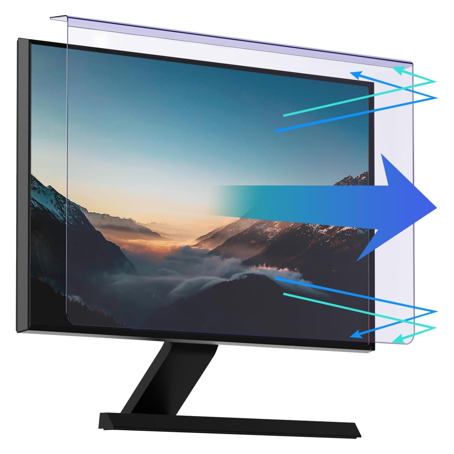 【2-Pac】20-22 Inch Computer Monitor Anti Blue Light Filter, Hanging Type