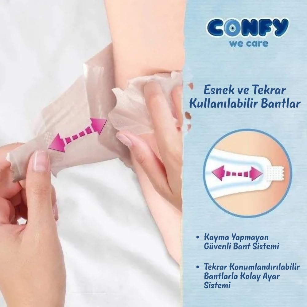 Confy Premium Maxi Bebek Bezi 4 Numara | 7-14 kg | 48 Adet | Ekonomik Paket