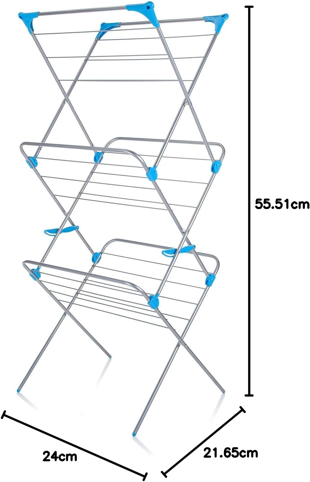 Minky 3 Tier Indoor Airer with Drying Space, Metal, Silver, 15 m