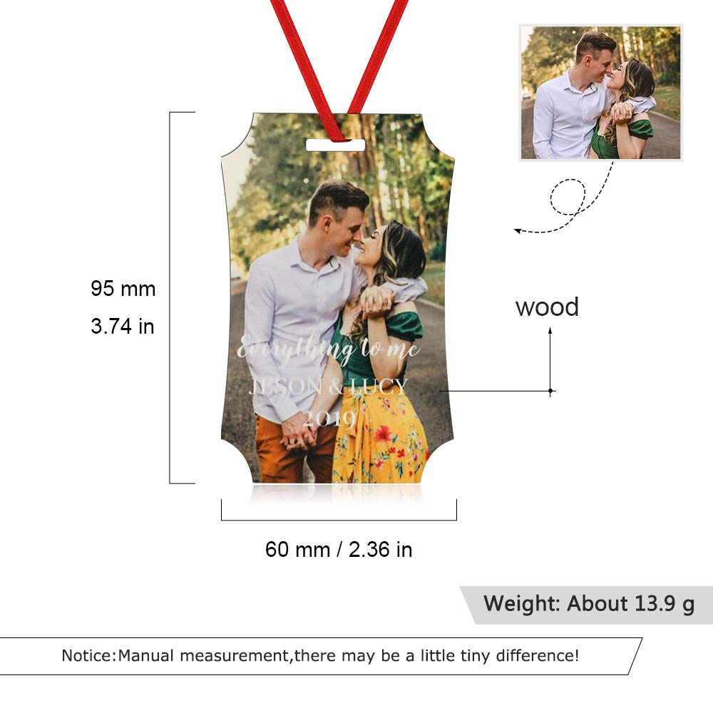 kaululu 2021 Custom Picture Christmas Ornaments, Hanging Christmas Tree Ornaments Personalized Photo Commemorative Pendant (Style 9)