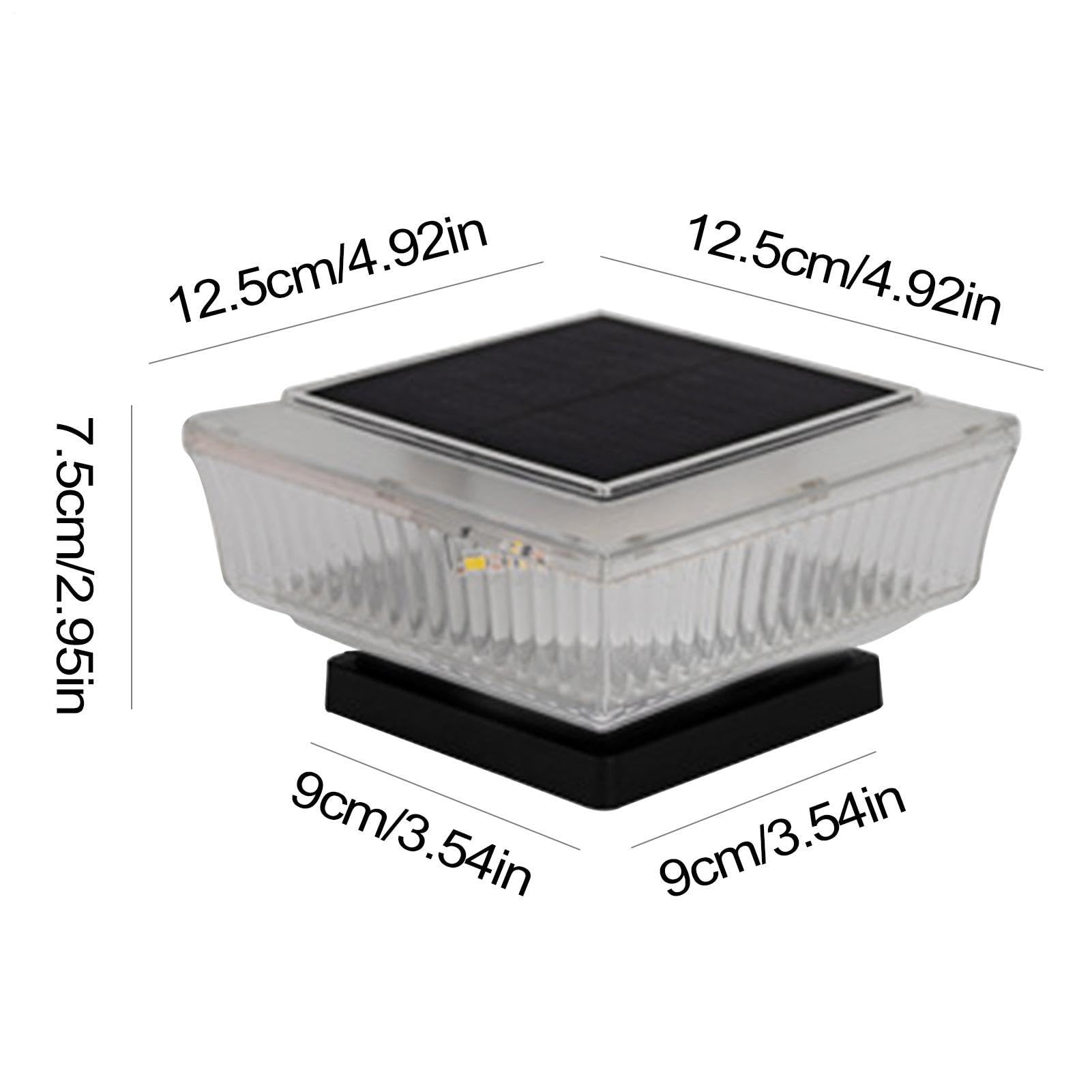 Lampy Słupowe Solarne 2 Sztuki Lampy Tarasowe Wodoodporne | Energooszczędna Lampa Na Słup Do Ogrodu Patio Podjazdu Ścieżki Schodów