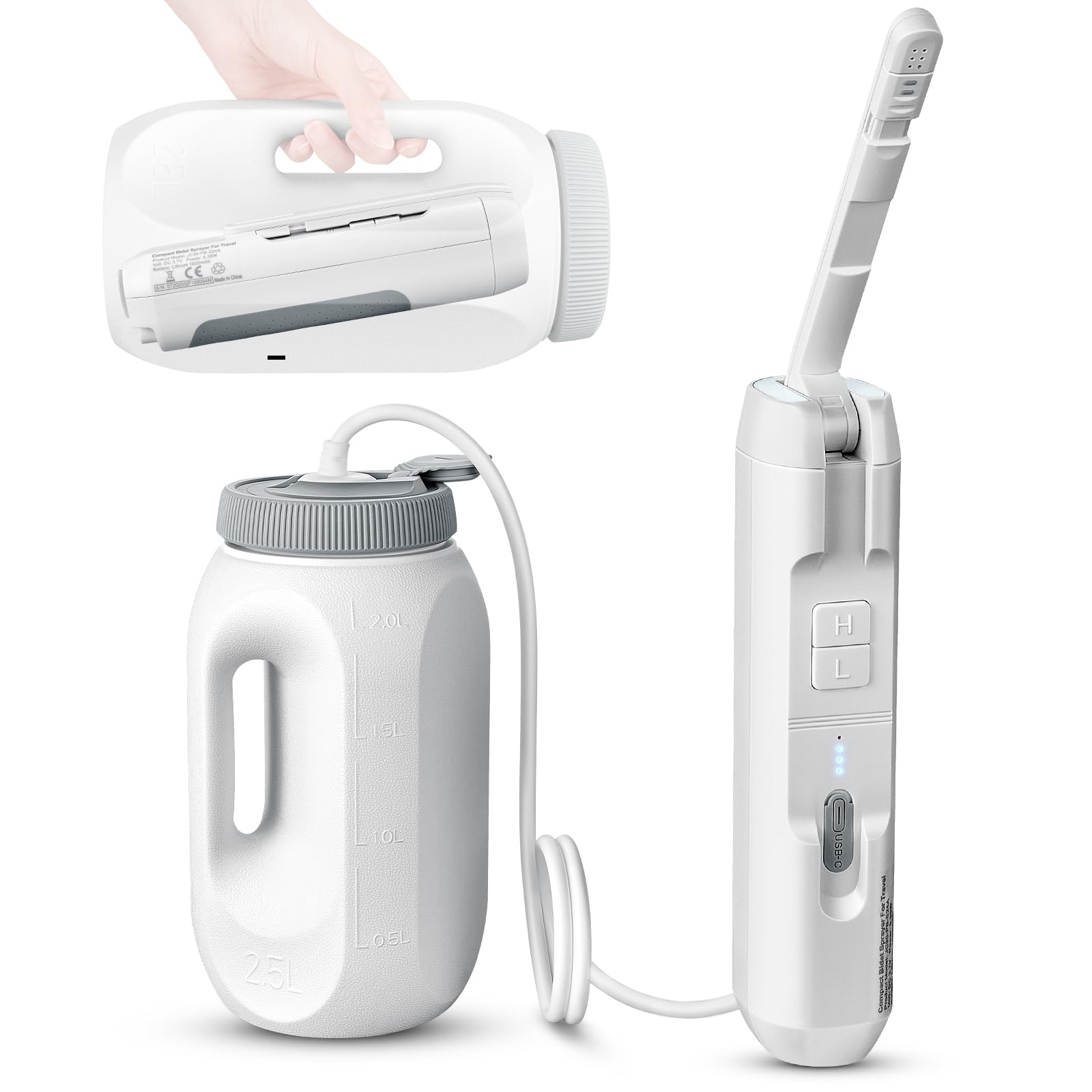 Travel Bidet for Home Hotel use Portable Bidet for Travel with Adjustable High Pressure Flush Angle IPX7 Waterproof