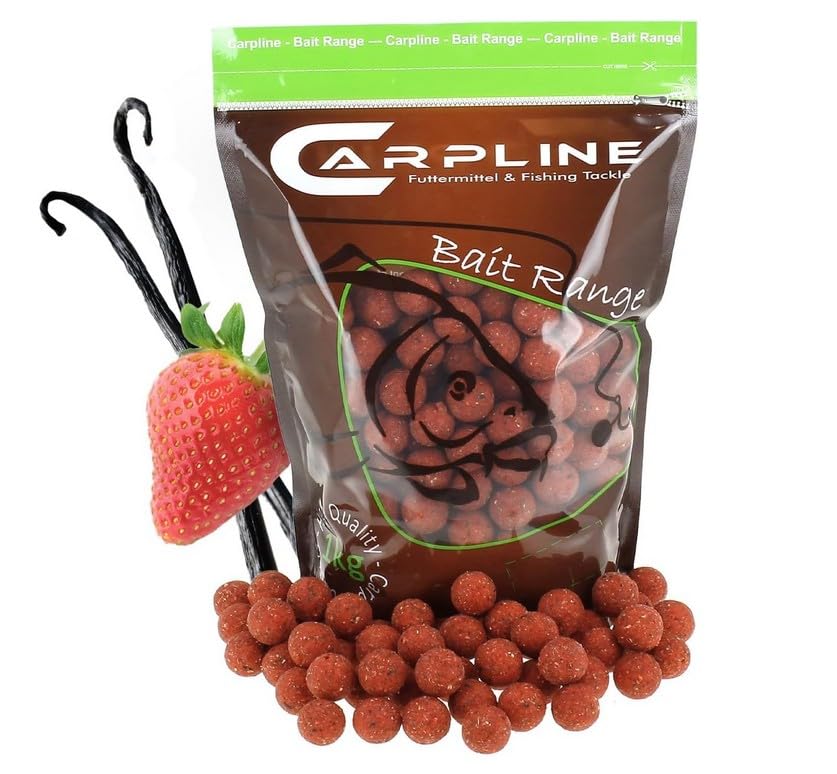 Boilies Erdbeere Scopex - 10 kg - 20 mm - Karpfenköder zum Angeln, Futterboilies zum Anfüttern von Karpfen, Carp Baits, Angelfutter mit Lockstoff