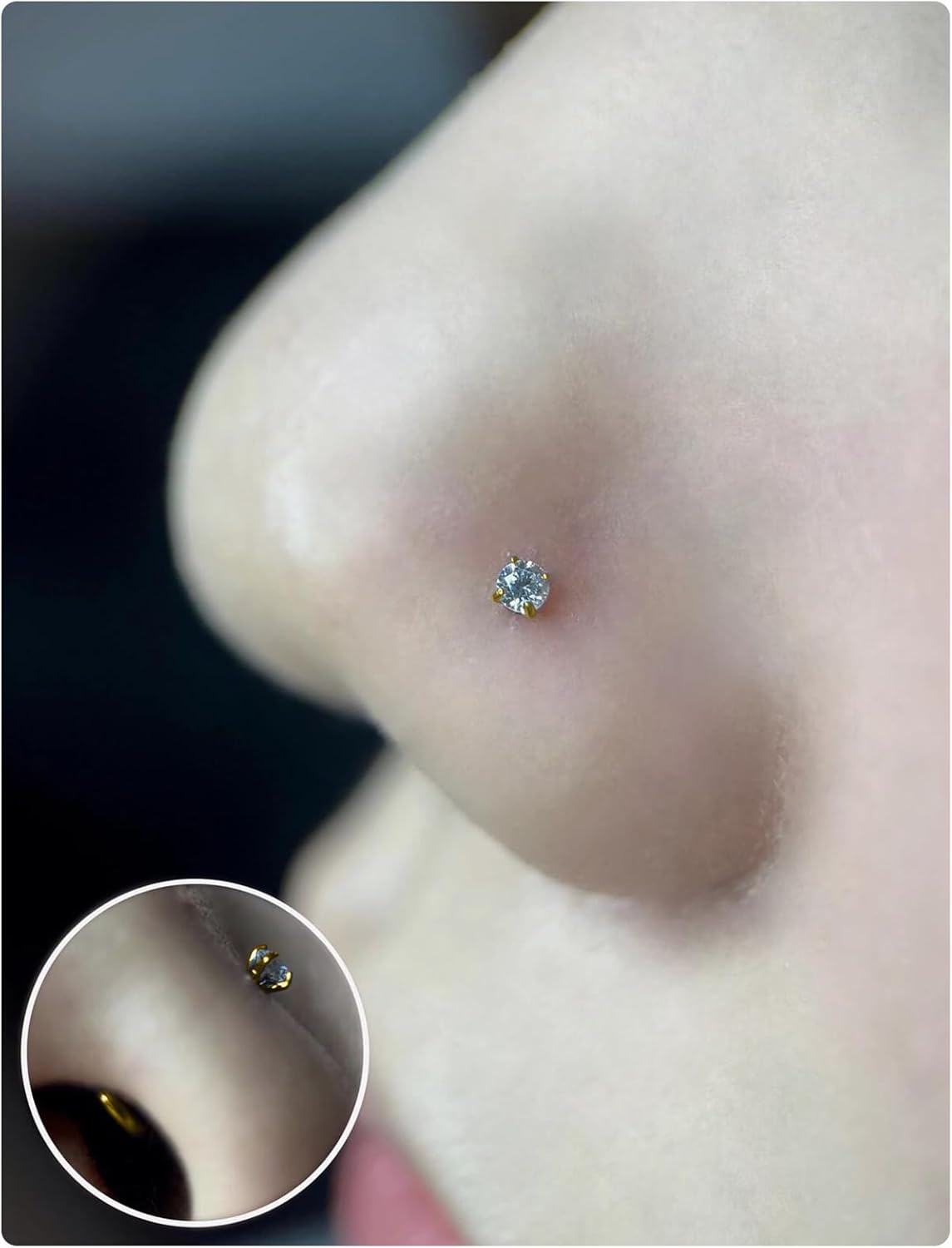 20G 18G 16G Threadless Lip Labret Medusa Monroe Nose Piercing Jewelry Surgical Steel Snake Bites Lip Rings Flat Back Push in Cartilage Tragus Helix Conch Earring Stud 6mm 8mm 10mm Bars - Image 5