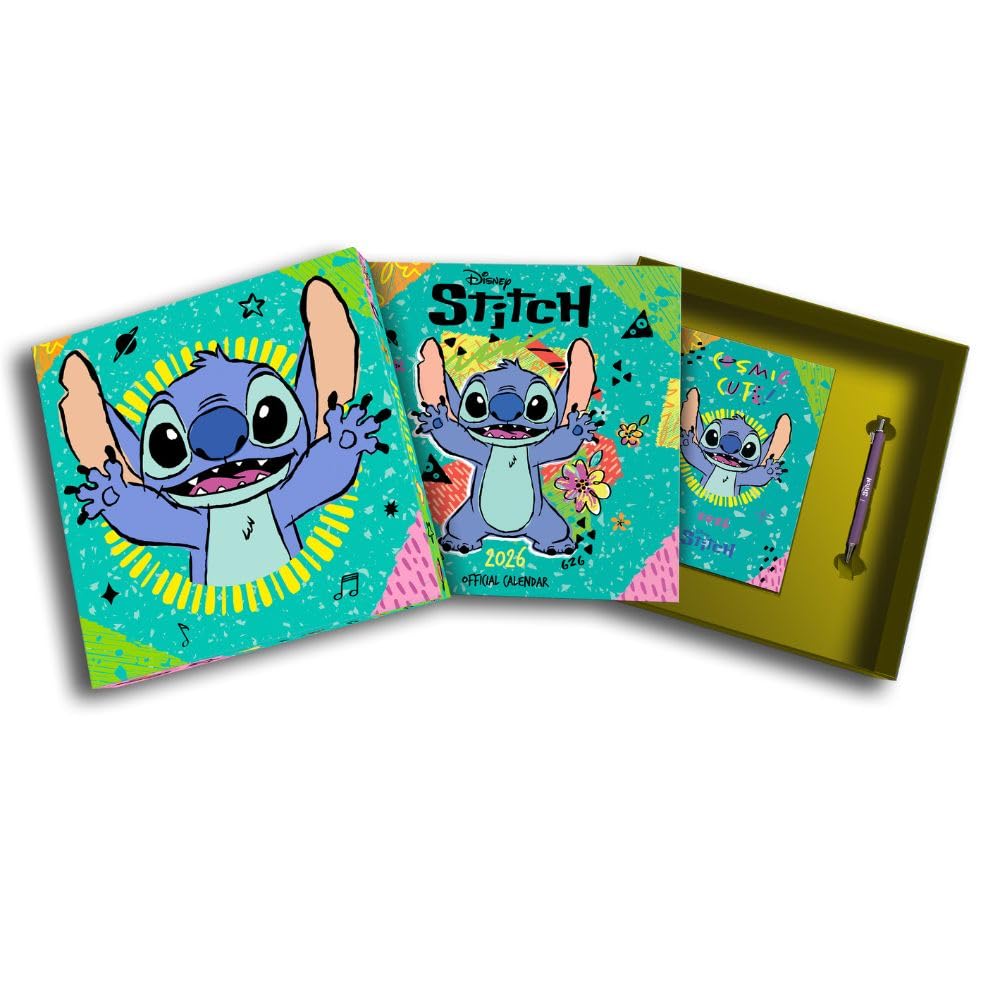 2026 CALENDAR, DIARY & PEN DISNEY STITCH GIFT BOX SET OFFICIAL PRODUCT