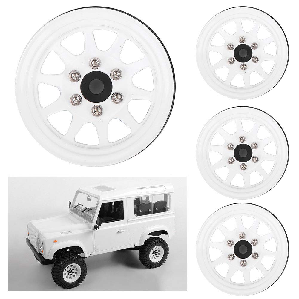 RC Metal Beadlock piasta koła dla Axial SCX10 AXI03007 90046 akcesoria do zabawek zdalnie sterowanych (Biały)