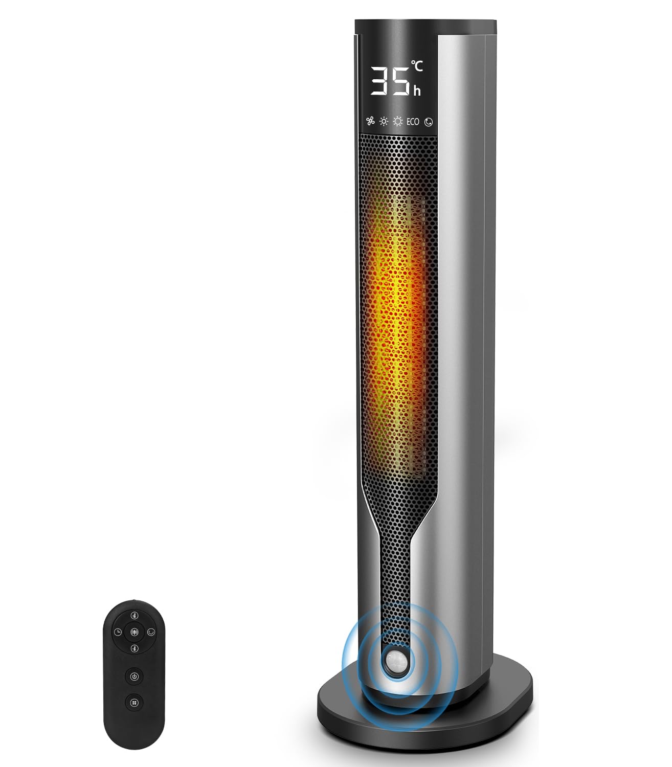 セラミックヒーター 暖房器具 省エネ 電気ファンヒーター 自動首振り　リモコン Amazon | 【人感センサー×エコ自動調節】 セラミックヒーター 首振り