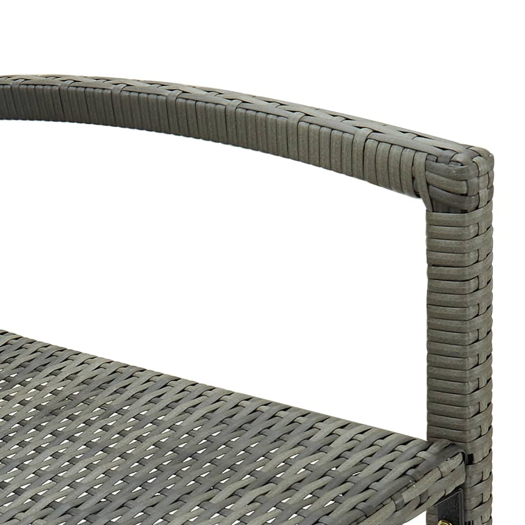 vidaXL 4X Tabourets de Bar Fauteuils de Comptoir Sièges de Pub Tabourets de Comptoir Fauteuils de Pub Sièges de Bistro Gris Résine Tressée