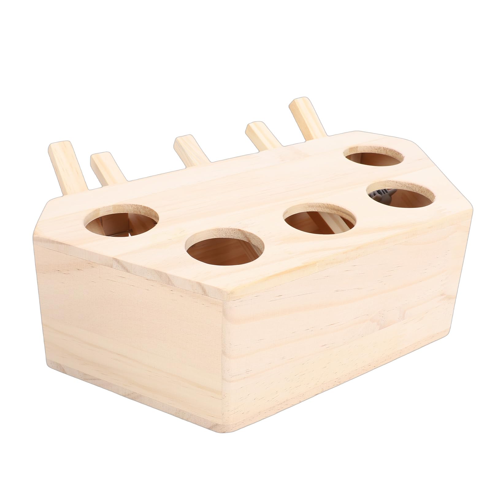 Naroote Giocattolo Puzzle Interattivo per Gatti, Struttura in Legno di Alta qualità, Disposizione a 5 Fori, per Esercizi e Stimolazione Mentale