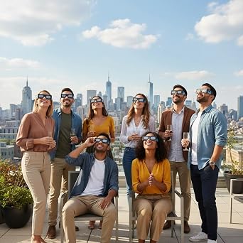 Solar Eclipse Glasses ISO 12312-2 & CE Certified – Safe Solar Viewing for Direct Sun & August 2026 Eclipse | Paper Cardboard Frame, Made in EU | For Kids & Adults