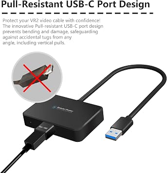 Globular Cluster Pull-Resistant PCVR Adapter for PSVR2-Not Supported Type C GPUs