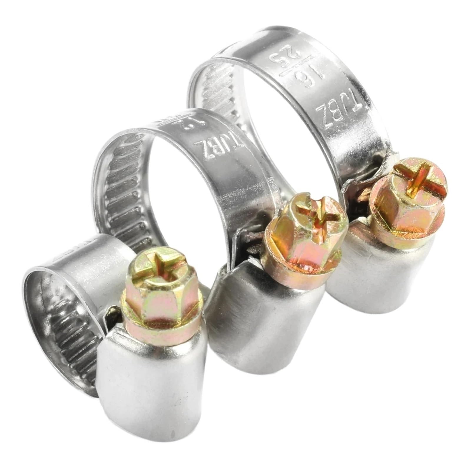 Hqycl 5Pcs 8-12Mm 5/10Pcs Pipe Clamps Stainless Steel Hose Clips Car Fuel Hose Pipe Clamps Worm Drive(5Pcs 8-12Mm)