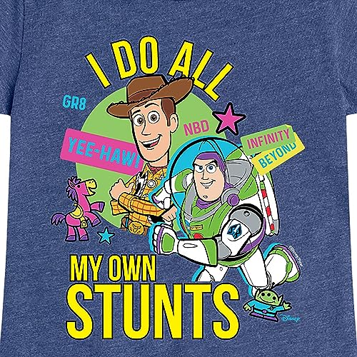 HYBRID APPAREL - Toy Story 4 - I Do My Own Stunts Woody and Buzz - Toddler & Youth Girls Short Sleeve Graphic T-Shirt3