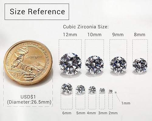 Miniatura 9 de 12 piedras de cumpleaños 1 unids por color redondo suelto Cubic Zirconia piedras sintéticas rubí sintético espinela