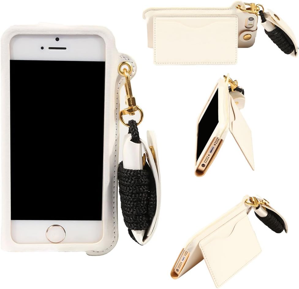 I5/ 5s Wallet Phone Case, I5/5s Leather Phone Case,leather Pouch with Card Slot and Adjustable Neck Strap for Apple Iphone 5,iphone 5s- 8 Colors Choices (White)