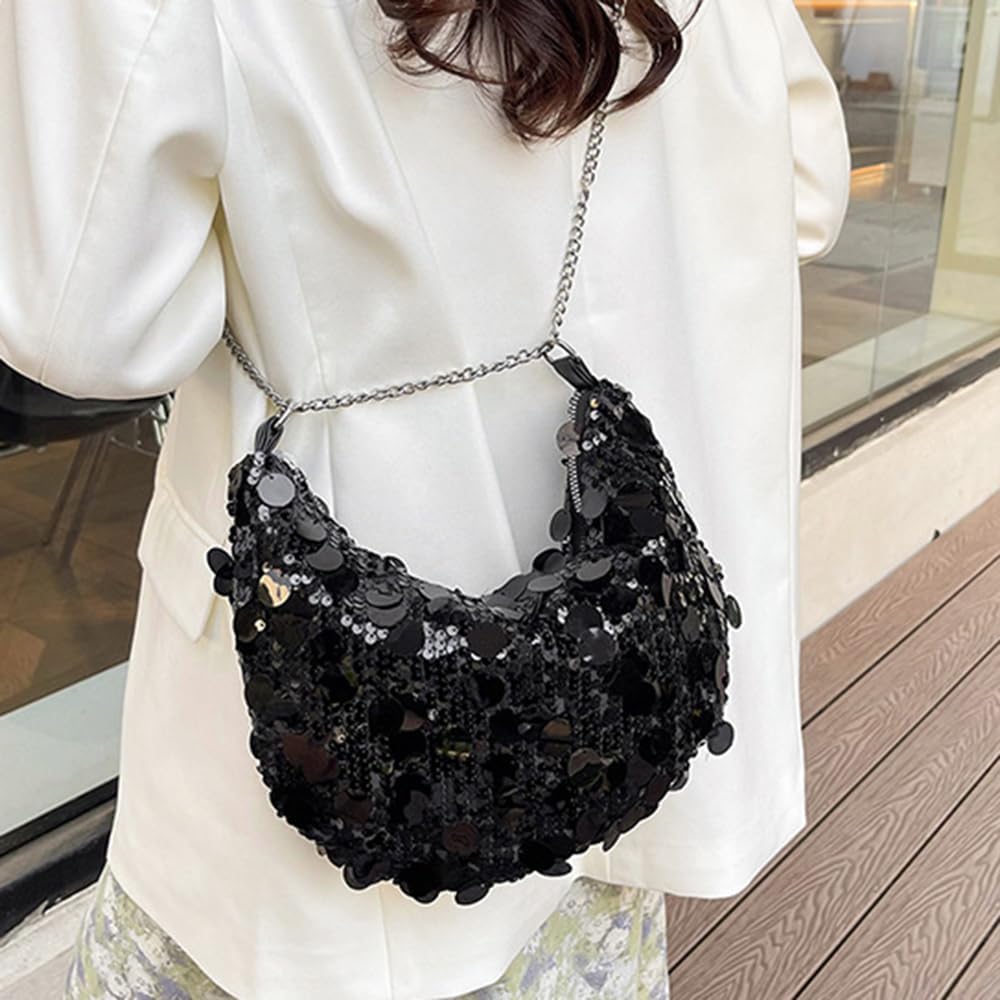 Octwine Women Shinny Evening Bag Bucket Purse Handbag Sequin Shoulder Bags Crossbody Bag Party Prom Crossbody Bag - Image 5