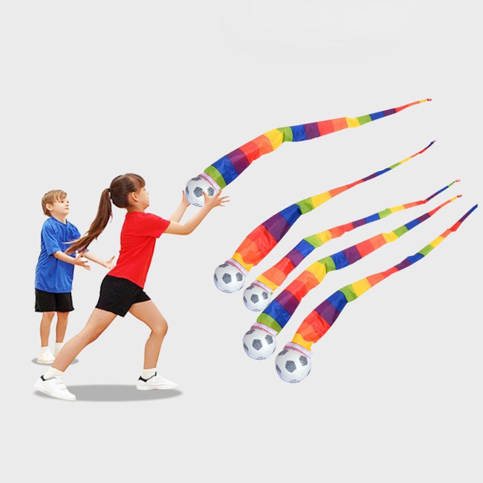Pelota Arcoíris Con Cola De Seda – Juguete Sensorial De Lanzar Y Atrapar Para Niños En Parques Y Guarderías