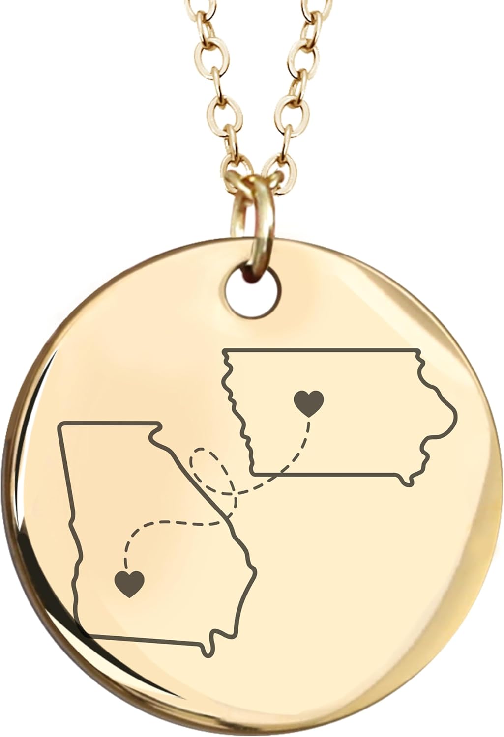 Best Friend Gift Friendship Necklace for Her Long Distance State Necklace Personalized Jewelry Sister in Law