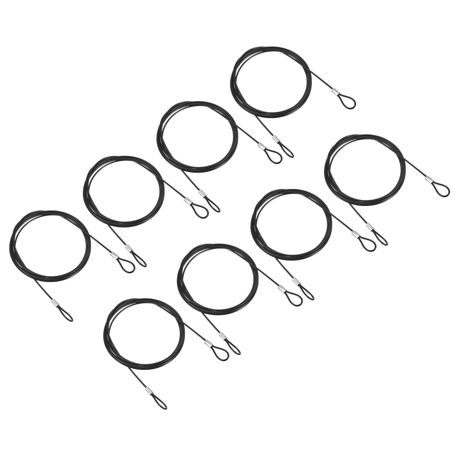 Câble de sécurité éclairage scène PATIKIL câble acier double boucle noir fil élingue de sécurité