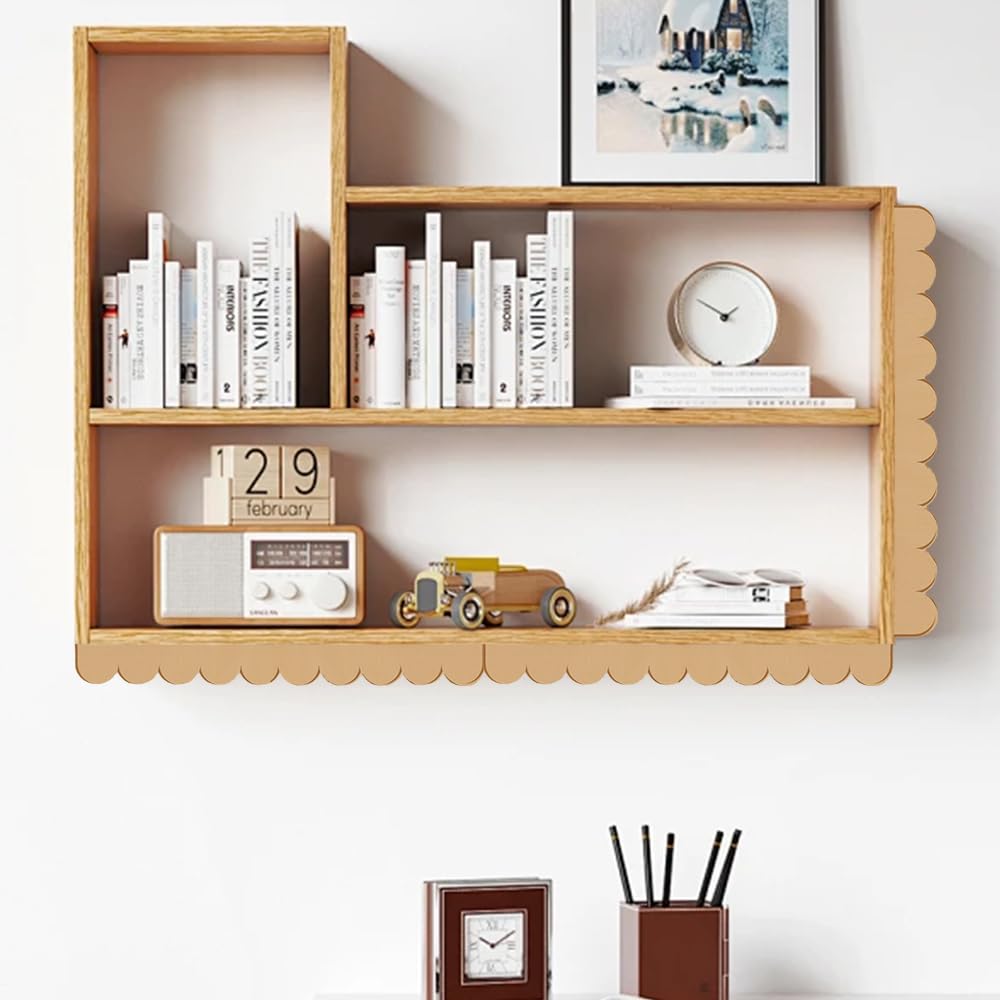 24 unidades de listones de madera decorativas sin barnizar con borde festoneado (40x4 cm) Listones de madera decorativos con puntos adhesivos para molduras decorativas DIY en casa, casa de