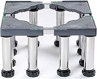 Vista 7 de Base ajustable multifuncional para lavadora Soporte de secadora Antivibración ajustable de 17.7 a 27.5 pulgadas, bandejas de piso para refrigerador