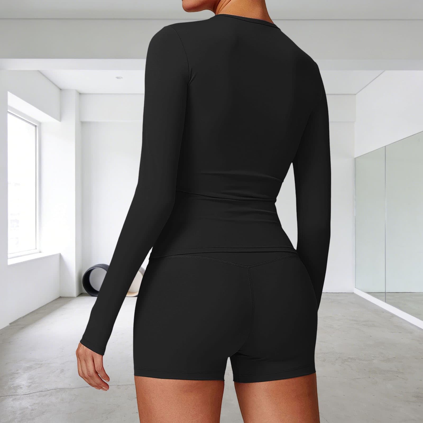 Damska koszulka sportowa z długim rękawem do jogi slim fit fitness kompresyjna koszulka na siłownię wysoka elastyczna szybkoschnąca sportowa warstwa bazowa oddychająca trening bieganie trening odzież