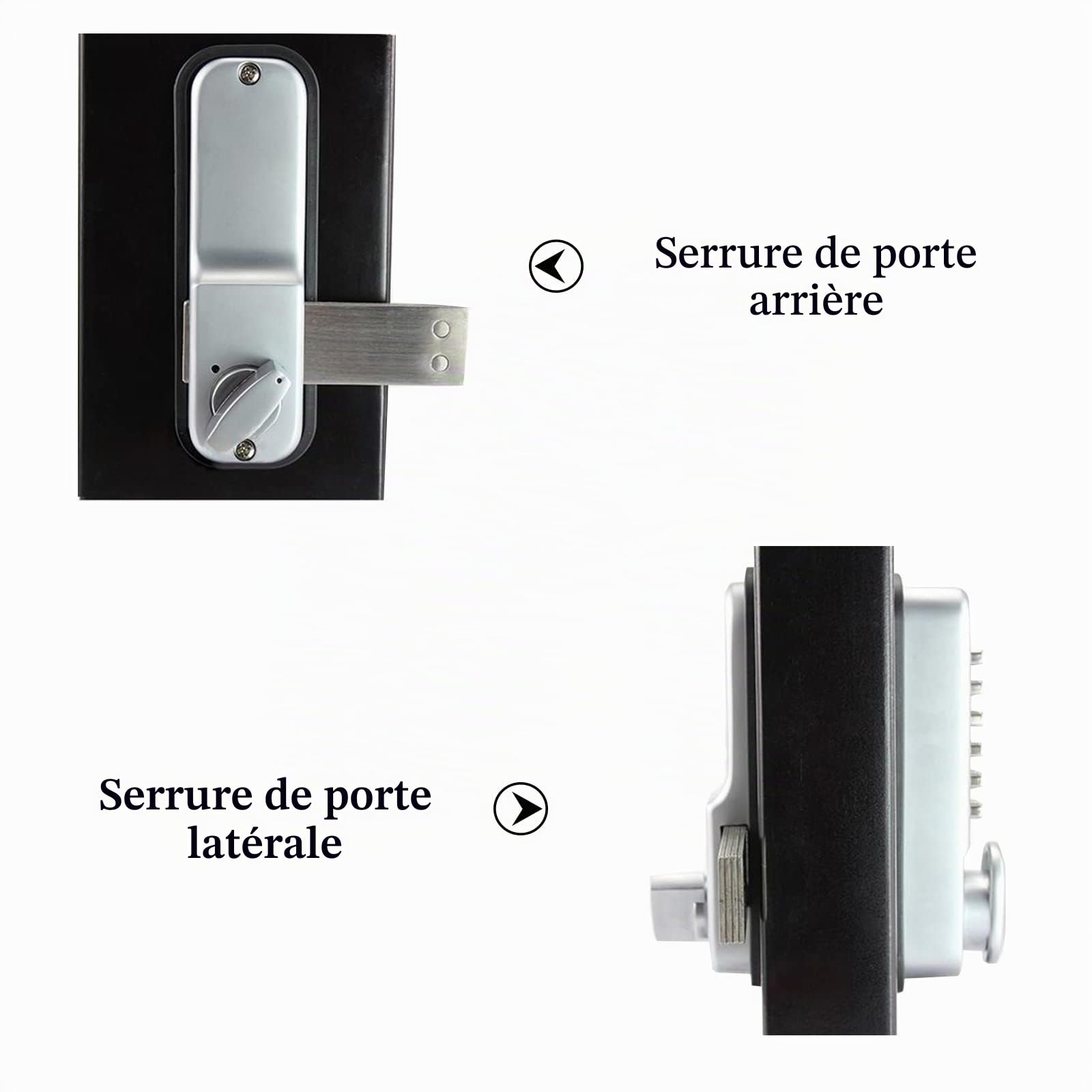 Serrure de porte mécanique, clavier d'entrée sans clé serrure numérique étanche, serrures de porte de maison à code de 1 à 11 chiffres, serrure codée sans clé serrures de verrouillage de porte