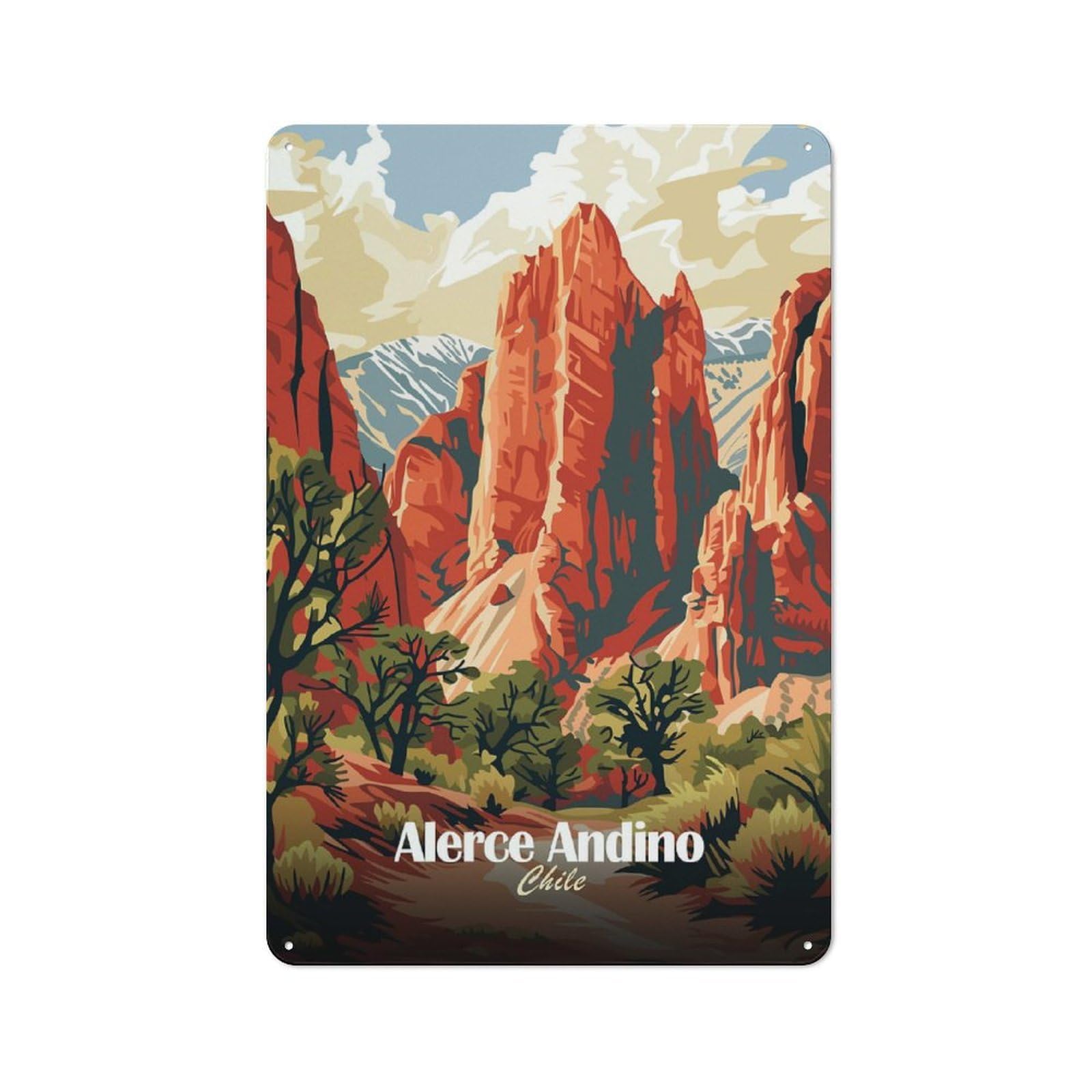 Junmoney Style-16 For Lounge Or Reading Corner, Alerce Andino National Park, Chile Vintage Metal Sign 30X20cm, For Collectors Decorating Lounges And Reading Corners