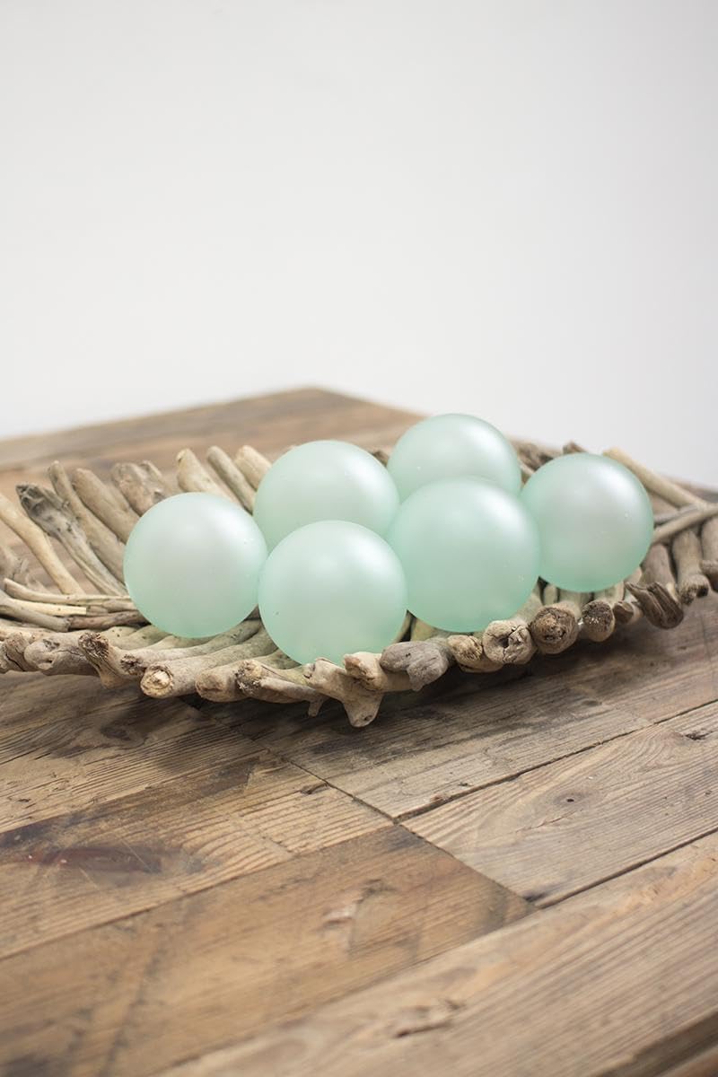 First of a Kind Recycled Clear Glass Decorative Balls - Hand Blown Colombian Transparent Orbs for Bowl Fillers, Vase Accents & Coastal Home Decor