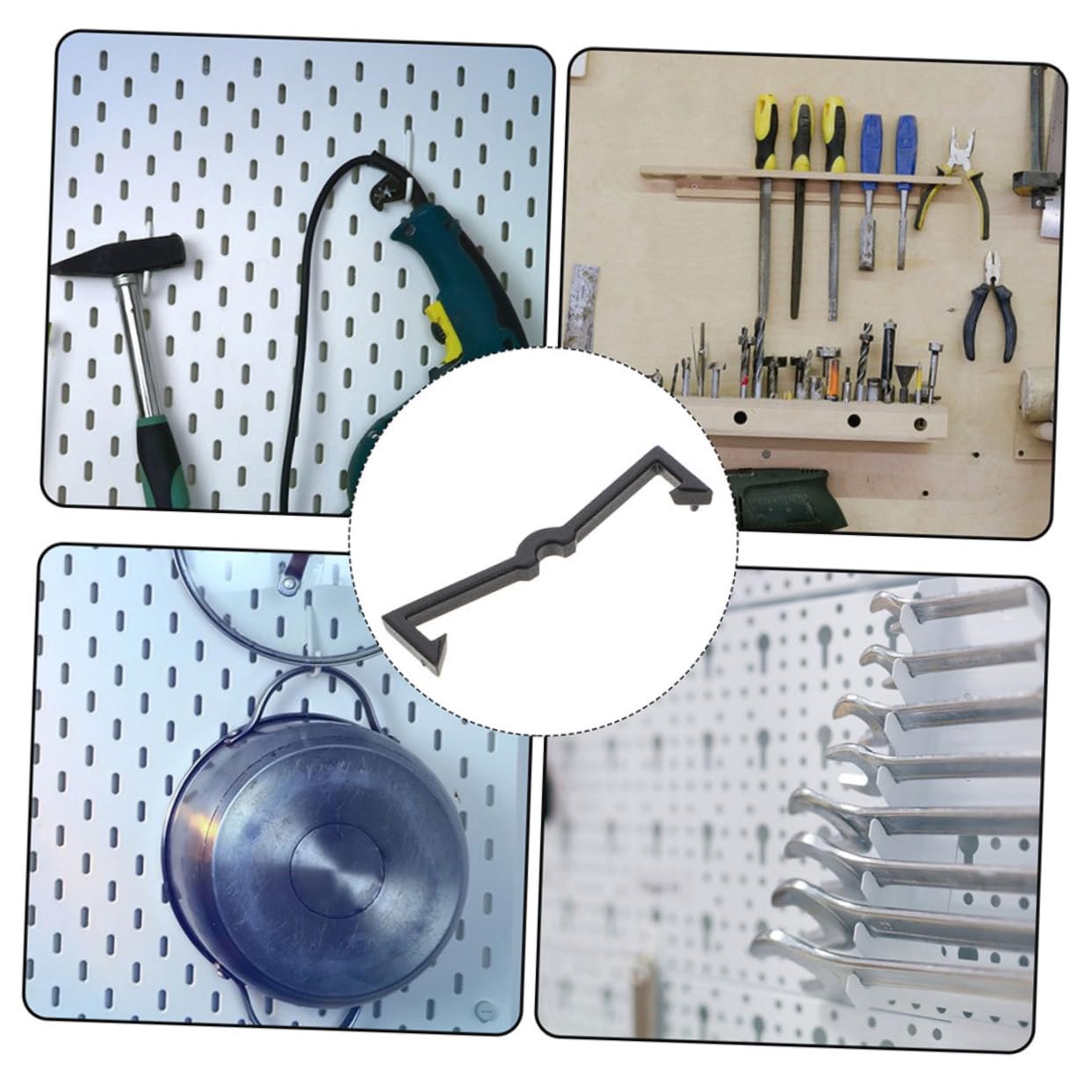 ULTECHNOVO 5 Set Di Ganci Per Pannelli Forati Per Accessori Versatili Per Garage Con Pannelli Forati Installazione Rapida 100 Pezzi * 5