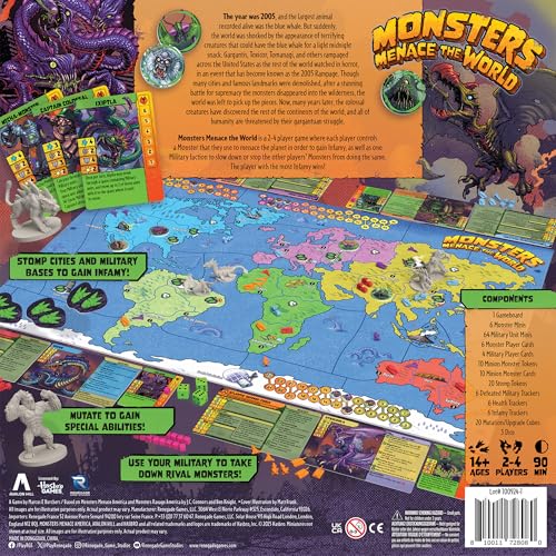 Monsters Menace the World juego de mesa de estrategia miniatura 2