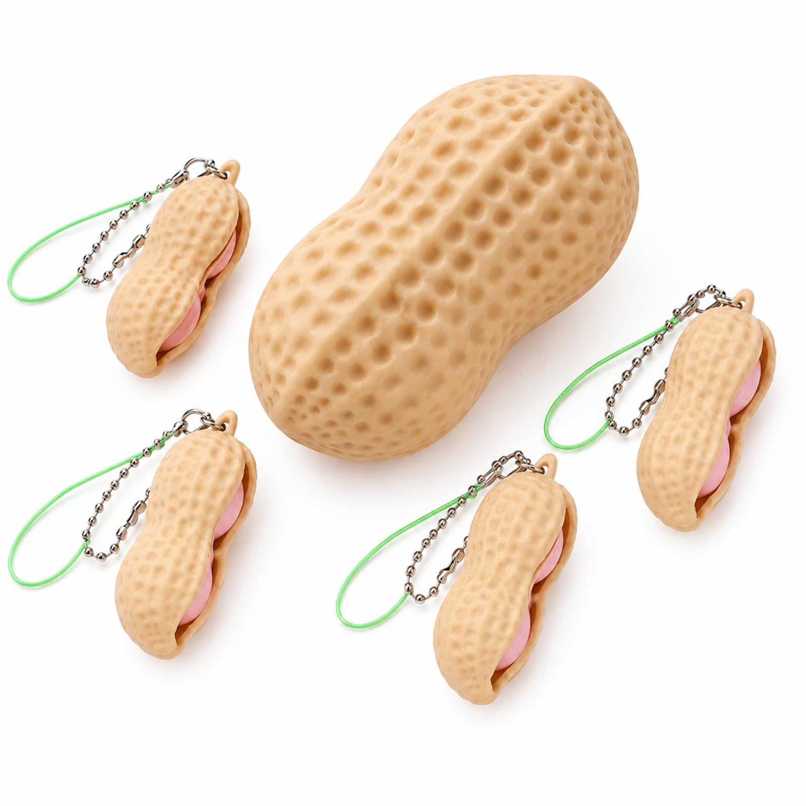 5Pcs Peanut Squishy, Sand Squishy, Slow Rising Squishies, Squeeze Luck Peanut for Stress Relief