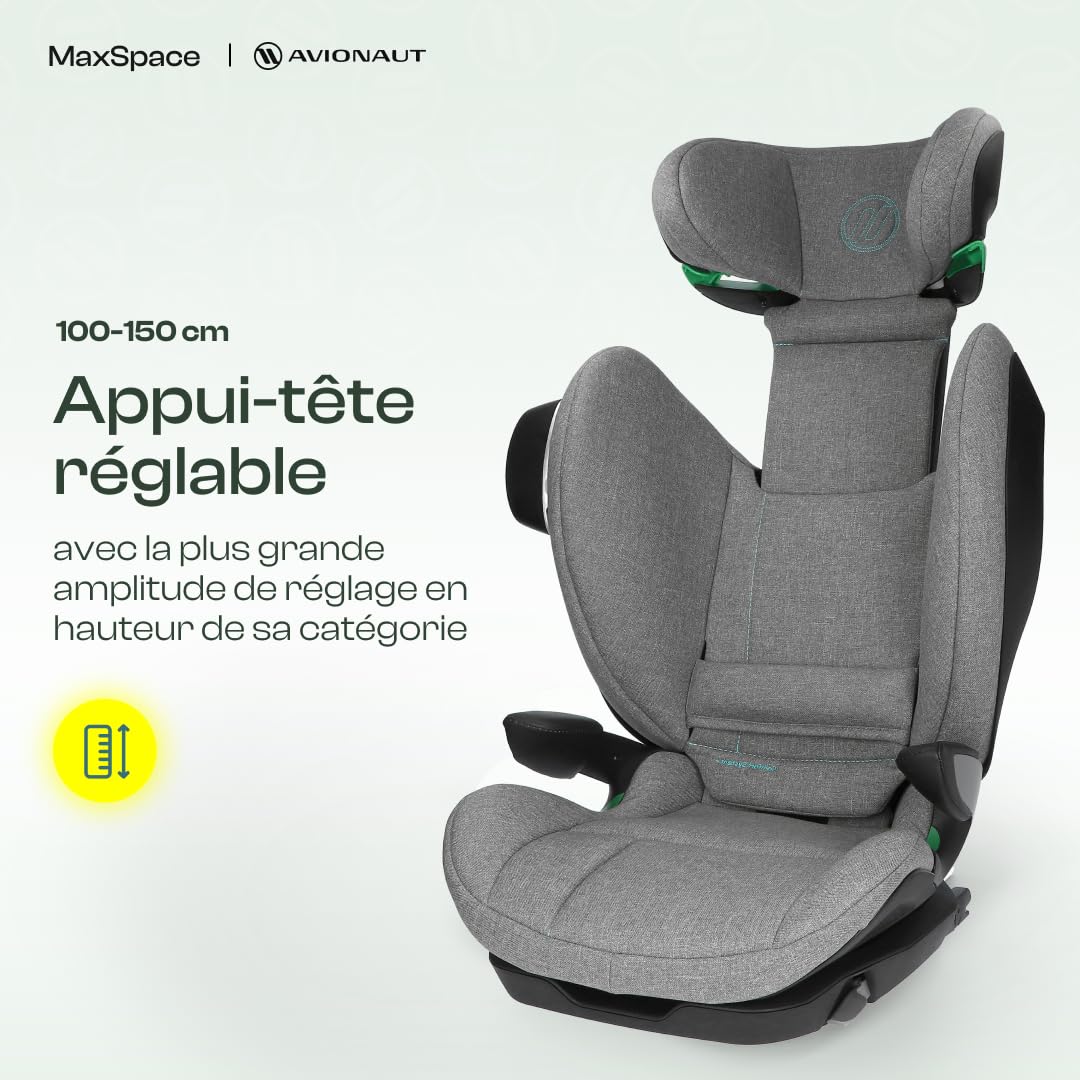 Siège Auto Enfant MaxSpace Smart 100–150 cm (15–50 kg) – Large et Profond, Dossier Inclinable, Appuie-tête Réglable en Hauteur, Sécurité Maximale, Confort Premium, Face à la Route