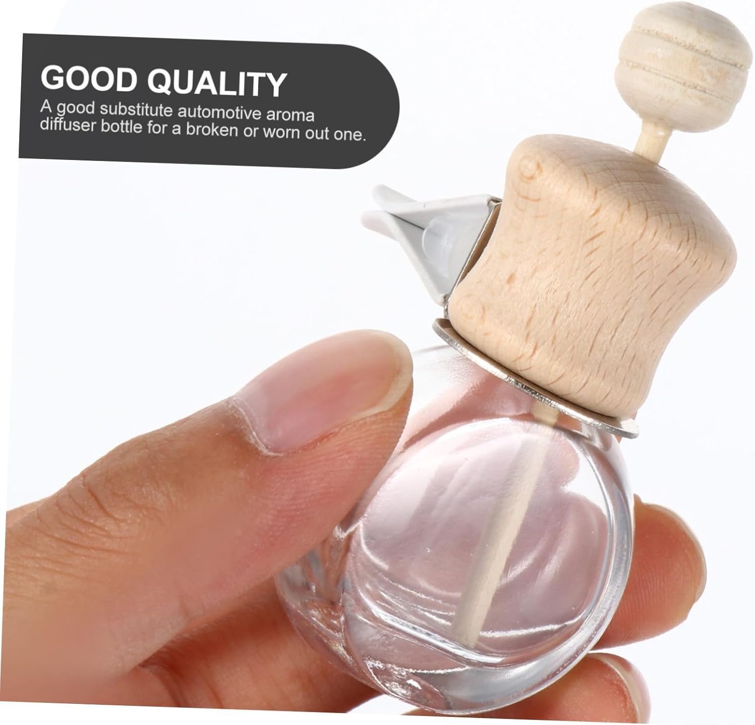 Cabilock 24pcs Diffuser Bottles Wooden Lid for Car Decoration Compact Containers to Air and Relieve Fatigue Vehicles
