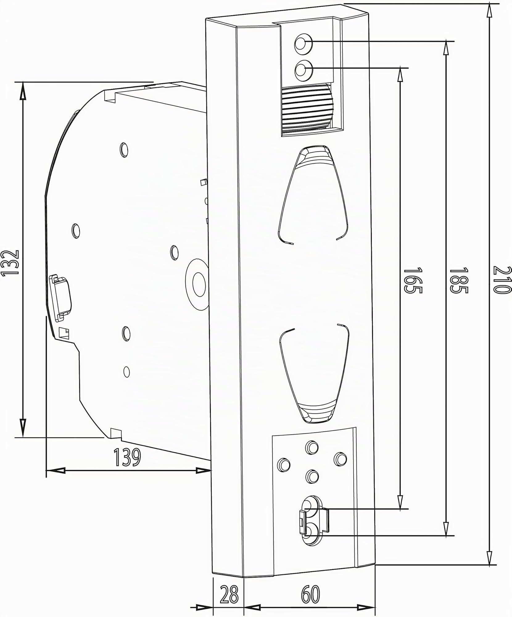 Superrollo GW190 avvolgitore elettrico a incasso per cassetta della cinghia, azionamento per tapparelle fino 45 kg (circa 6 m²), per cinghia da 23 mm