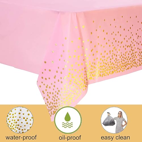 Miniatura 17 de Yancorp 2 Pack Plastic Tablecloth Disposable Navy Blue Gold Tablecloth for Rectangle Tables 54" x 108" Party Decorations Birthday Thanksgiving