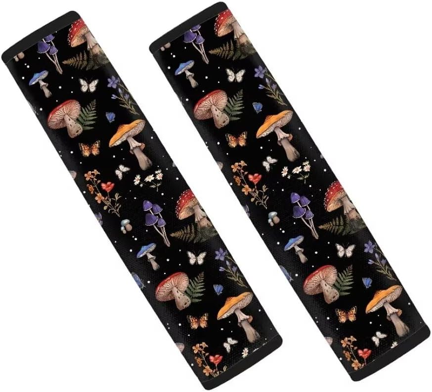 Coldinair Mushroom Car Seat Belt Pads Flower Seatbelt Covers,Soft Comfort Shoulder Seatbelt Pads Cover Seat Belt Cushion