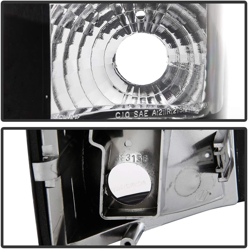 ACANII - For 1988-1998 Chevy/GMC C/K C10 Silverado Sierra Suburban Tahoe Chrome Tail Lights Brake Lamps G2 Left+Right