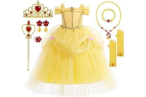 TOLOYE Princess Belle Dress Up Clothes for Little Girls