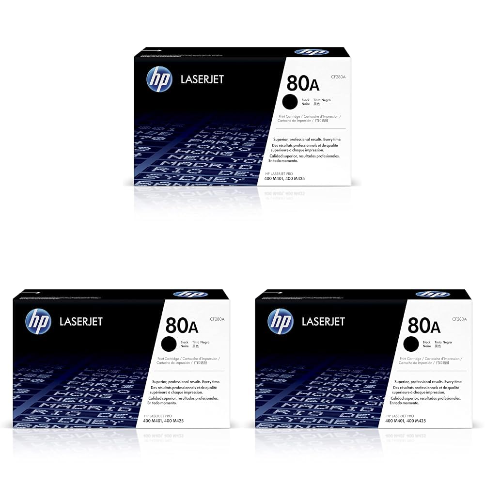 HP 80A Schwarz Original LaserJet Tonerkartusche (Packung mit 3)