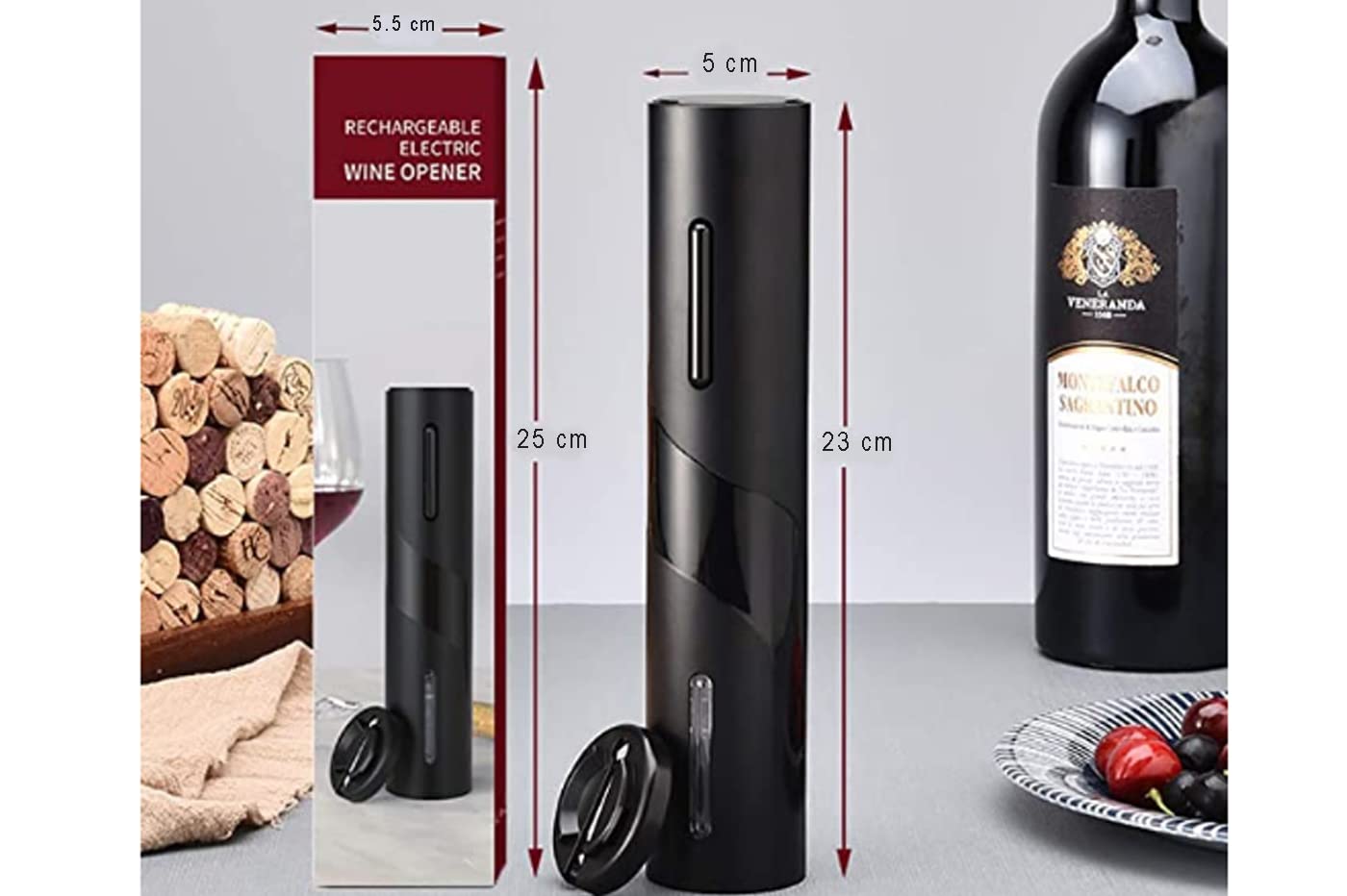 YASTA Cavatappi Elettrico Apribottiglie vino senza filo a batteria