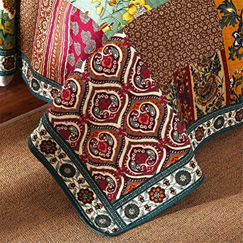 Couvre-lit matelassé patchwork King Size aux finitions haut de gamme - 4