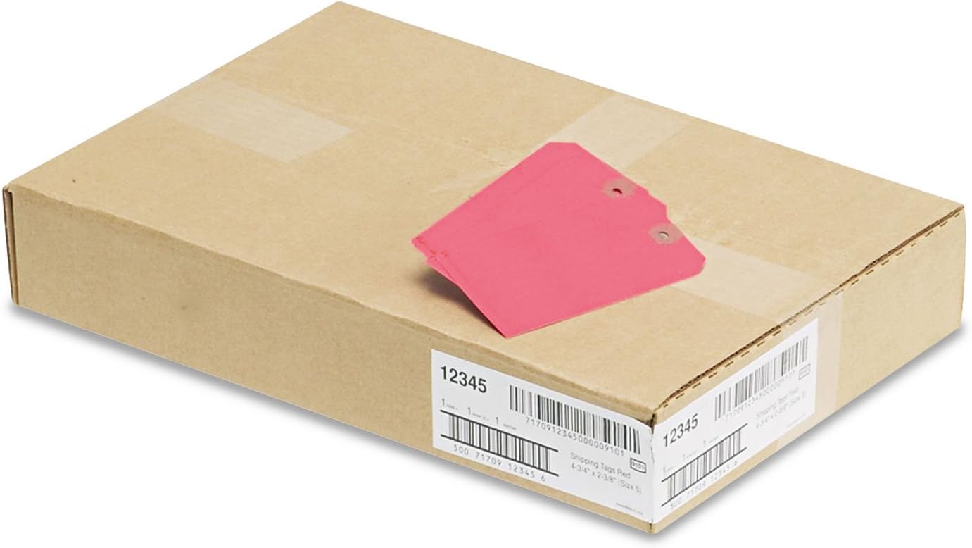 Avery Unstrung Shipping Tags, 11.5 pt. Stock, 4-3/4" x 2-3/8", 1,000 Red Hang Tags (12345)