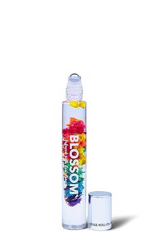 Blossom Aceite de perfume Rollerball con ingredientes naturales + aceites esenciales, infundido con flores reales, fabricado en Estados Unidos, 0.20