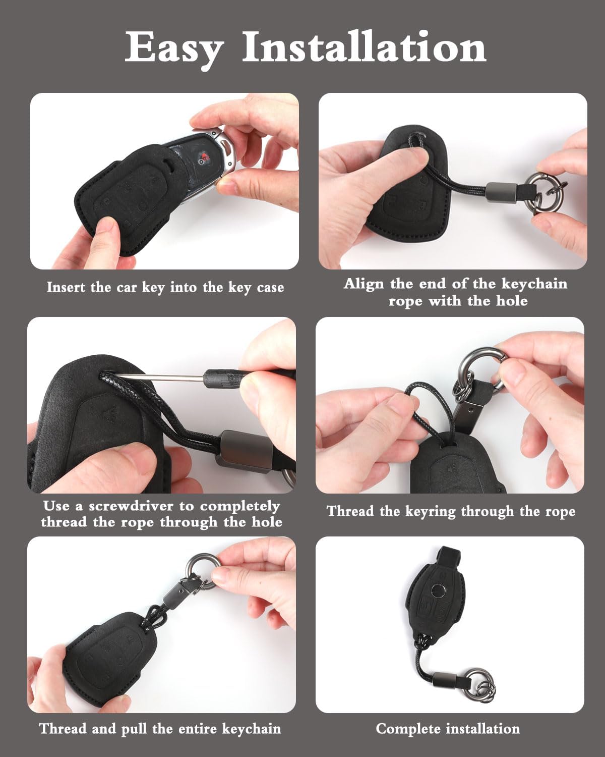 Key Fob Cover for Mercedes Benz A C E S Class AMG E260l C200l GLK CLA GLA GLC GLE CLS SLK Key case Smart Button Keys Case Protector Suede (Black, Style A) - Image 7