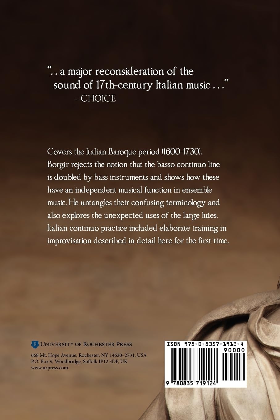 The Performance of the Basso Continuo in Italian Baroque Music (Studies in Musicology)